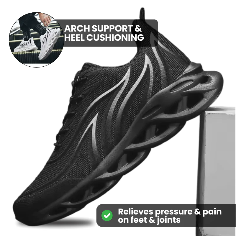Men’s Comfort Cushion Trainers - Black - Image 3