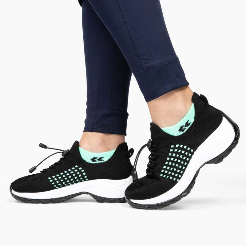Ortho Stretch Cushion Shoes Women - Black Sky Blue - Image 13