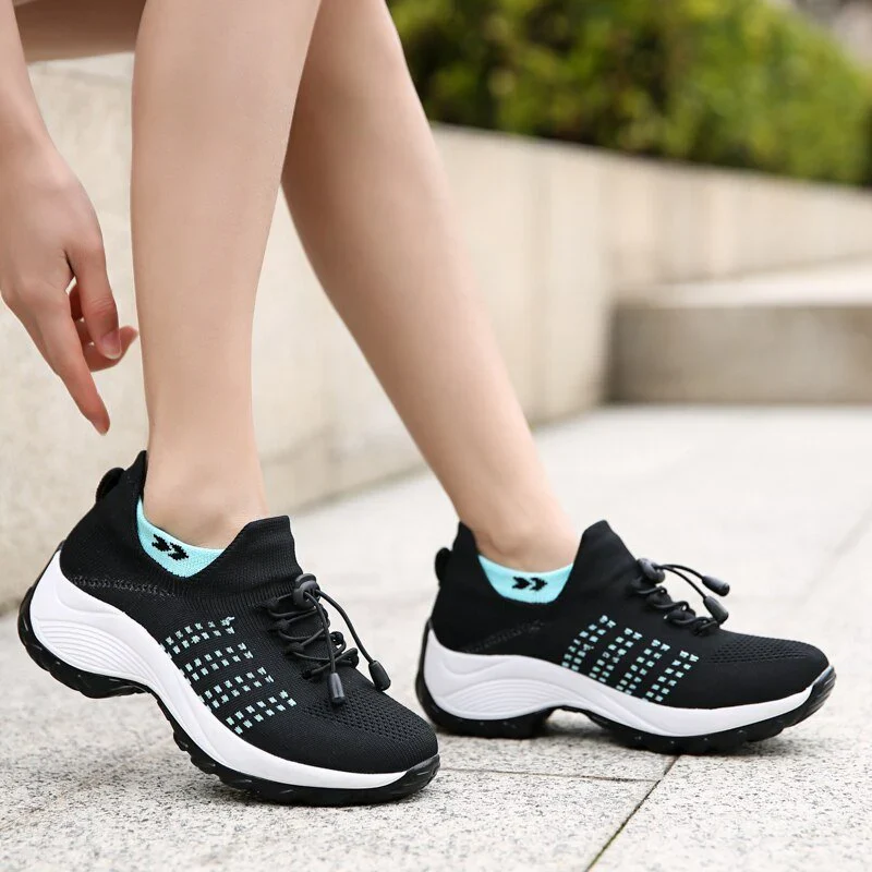 Ortho Stretch Cushion Shoes Women - Black Sky Blue - Image 16