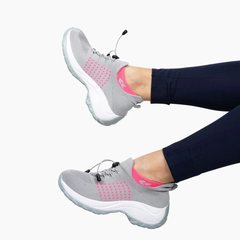 Ortho Stretch Cushion Shoes Women - Gray Pink - Image 10