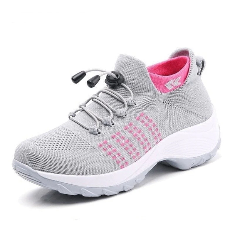 Ortho Stretch Cushion Shoes Women - Gray Pink - Image 19