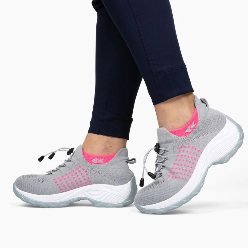 Ortho Stretch Cushion Shoes Women - Gray Pink - Image 8