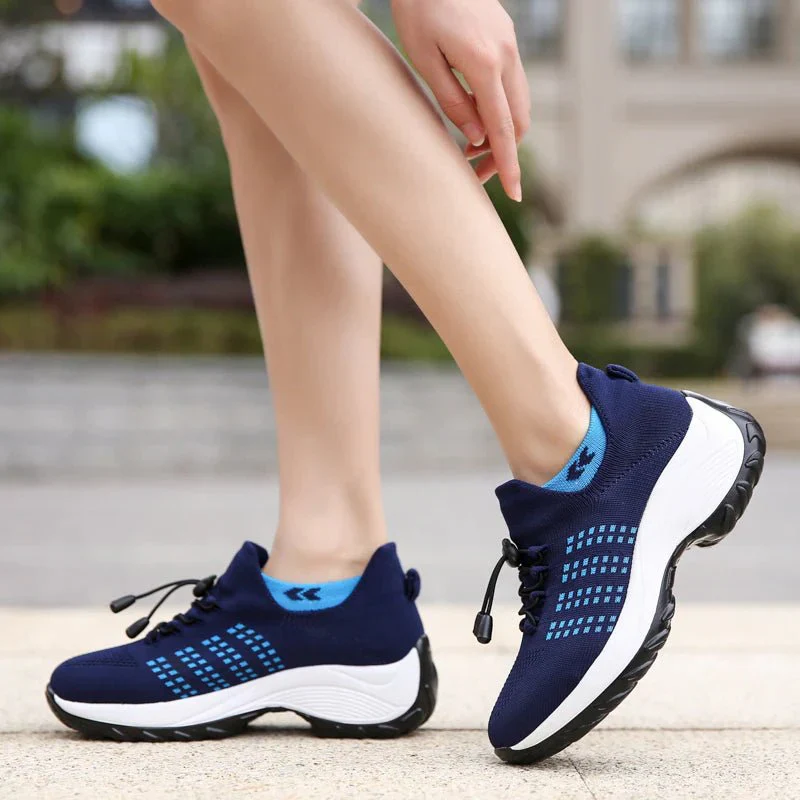 Ortho Stretch Cushion Shoes Women - White Blue - Image 22