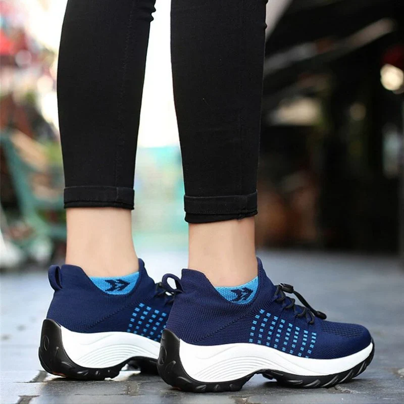 Ortho Stretch Cushion Shoes Women - White Blue - Image 21