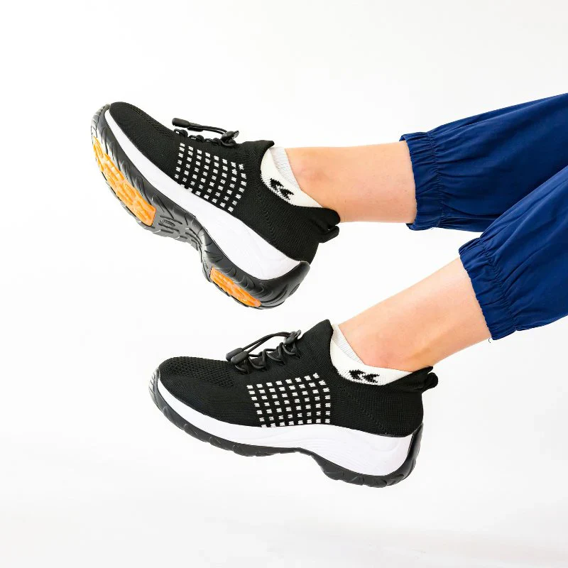 Ortho Stretch Cushion Shoes Women - Black White - Image 9
