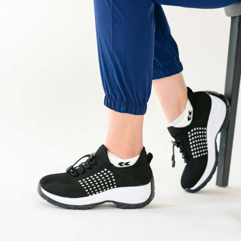 Ortho Stretch Cushion Shoes Women - Black White - Image 4